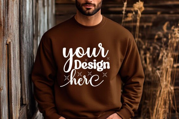 Christmas Gildan 18000 Mockup 38 - A Festive Graphic Asset for Handmade Creations