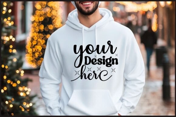 Christmas Hoodie Men Mockup 104 for Product Mockups and Graphics