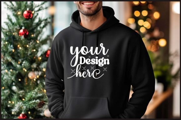 Christmas Hoodie Men Mockup 17 for Product Mockups and Graphics