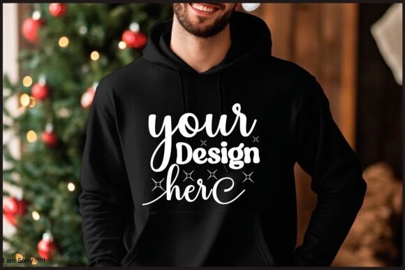 Christmas Hoodie Men Mockup 23 for Product Mockups and Graphics