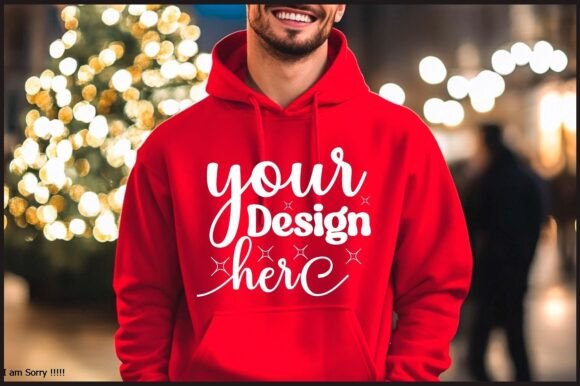 Christmas Hoodie Men Mockup 57 for Product Mockups and Graphics