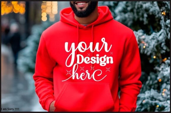 Christmas Hoodie Men Mockup 62: A Graphic Design Asset for Local Business Branding