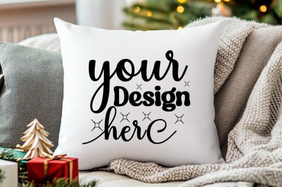 Christmas Pillow Mockup 104 for Product Mockups and Graphics