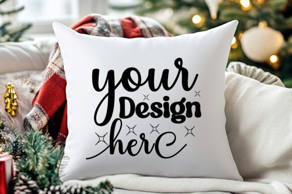 Christmas Pillow Mockup 13: A Graphic Design Asset for Product Mockups