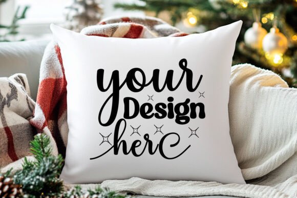 Christmas Pillow Mockup 76: A Festive Graphic Design Asset for Handmade Creations