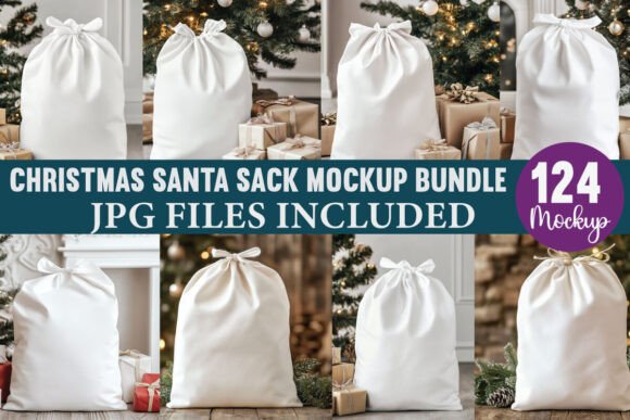 Christmas Santa Sack Mockup Bundle for Product Mockups and Graphics