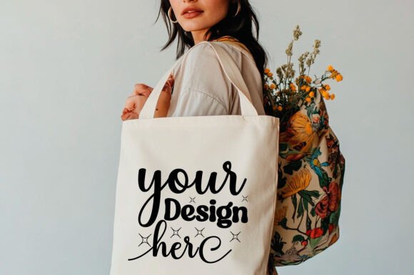 Christmas Tote Bag Mockup 107: A Festive Graphic for Product Mockups