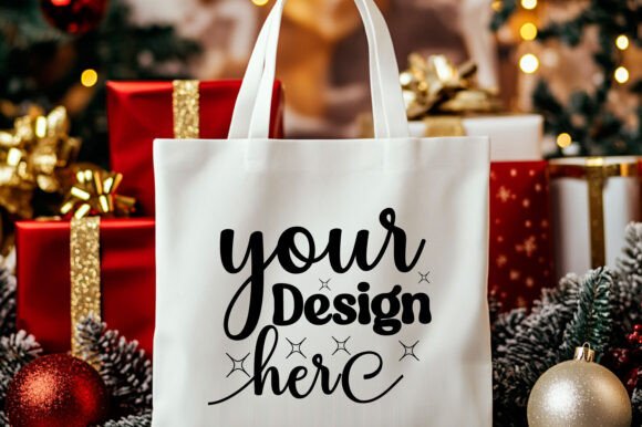 Christmas Tote Bag Mockup 18 - A Versatile Graphics Asset for Product Mockups