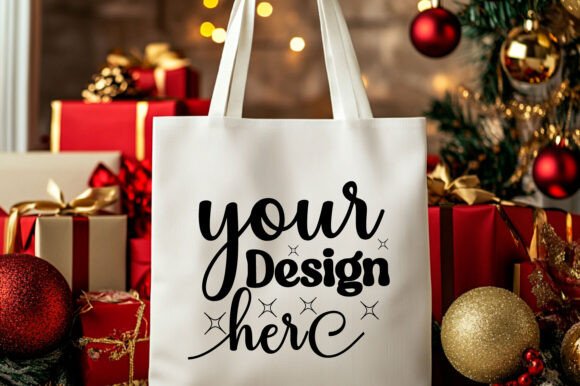 Christmas Tote Bag Mockup 48 - A Graphic Design Asset for Product Mockups