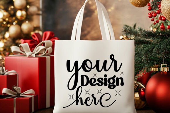Christmas Tote Bag Mockup 54: A Versatile Graphic Design Asset for Product Mockups