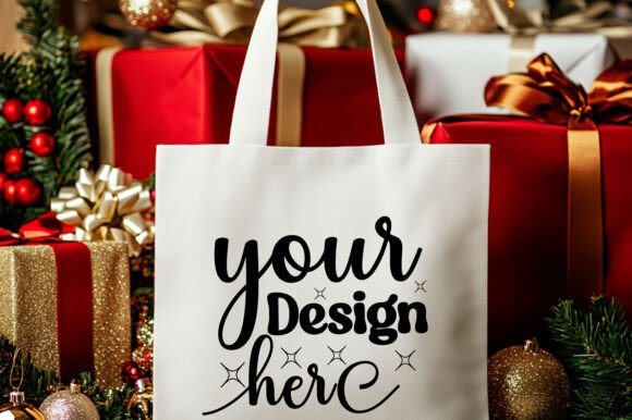 Christmas Tote Bag Mockup 57 for Product Mockups and Graphics
