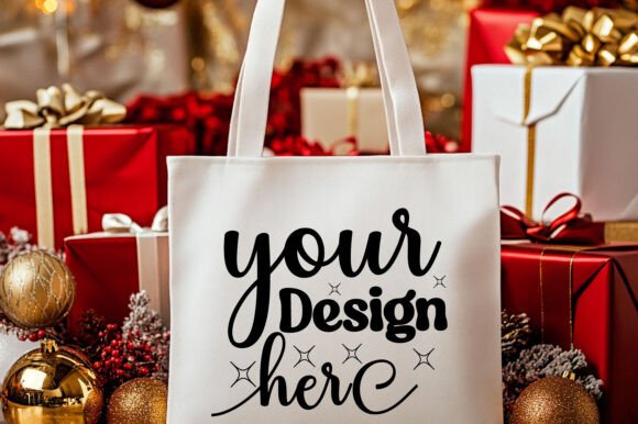 Christmas Tote Bag Mockup 63: A Graphic Design Asset for Product Mockups