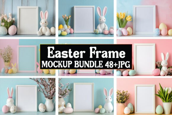 Easter Frame Mockup Bundle 01 for Graphics and Product Mockups