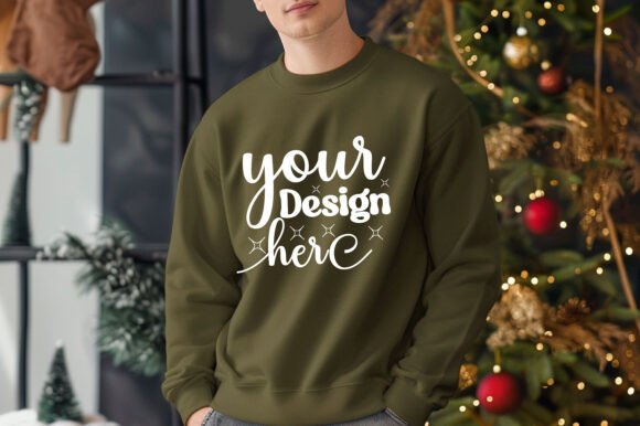 Gildan 18000 Christmas Men Mockup 101 – A Graphic Design Asset for Product Mockups