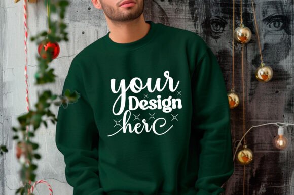 Gildan 18000 Christmas Men Mockup 17 - A Graphic Design Asset for Product Mockups