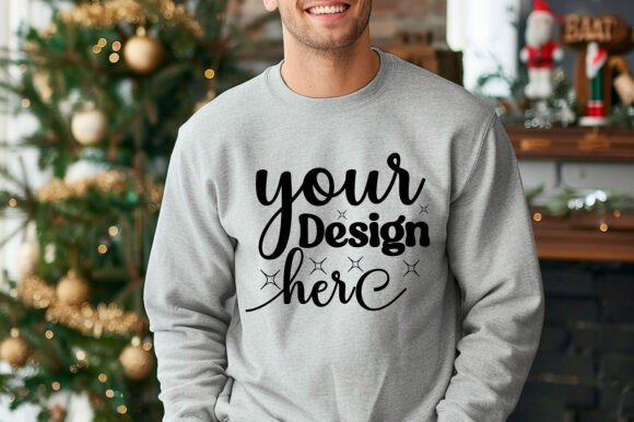 Gildan 18000 Christmas Men Mockup 75 - Product Mockups for Graphics