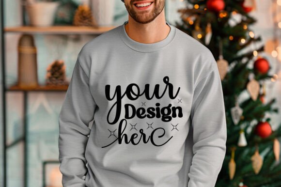 Gildan 18000 Christmas Men Mockup 77 - Product Mockups for Graphics