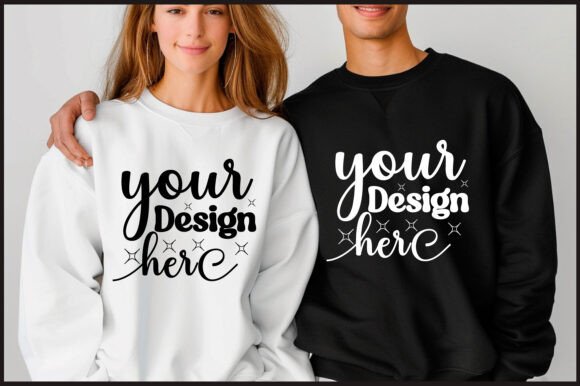 Gildan 18000 Couple Mockup 11 - A Festive Graphic Mockup for Product Creators