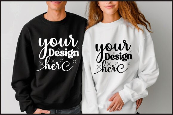 Gildan 18000 Couple Mockup 13 for Product Mockups and Graphics