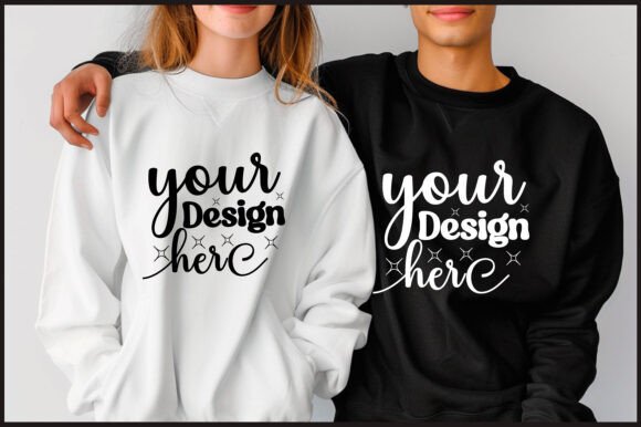 Gildan 18000 Couple Mockup 15 - A Festive Graphic Asset for Product Mockups