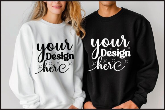 Gildan 18000 Couple Mockup 16 for Product Mockups and Graphics