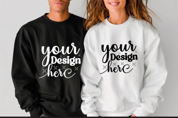 Gildan 18000 Couple Mockup 30 for Product Mockups and Graphics