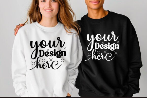 Gildan 18000 Couple Mockup 32 for Product Mockups and Graphics