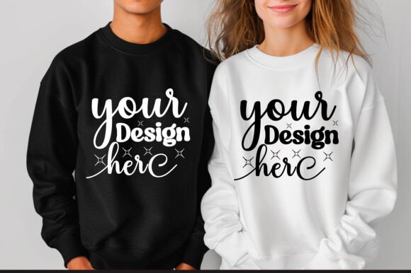 Gildan 18000 Couple Mockup 41 for Product Mockups and Graphics