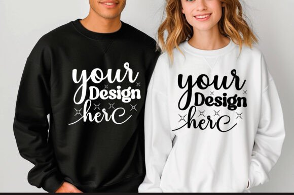 Gildan 18000 Couple Mockup 47 - A Festive Graphic Design Asset