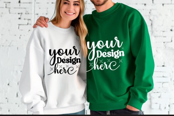 Gildan 18000 Couple Mockup 53 for Product Mockups and Graphics