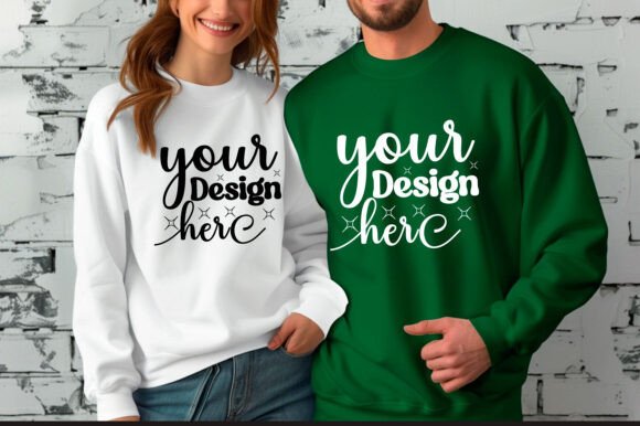 Gildan 18000 Couple Mockup 55 for Product Mockups and Graphics