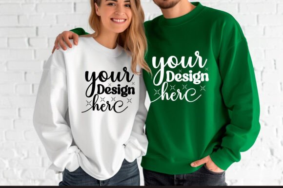 Gildan 18000 Couple Mockup 64 - A Festive Graphic Design Asset