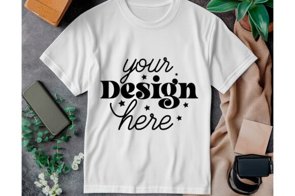 Gildan 64000 White Mockup 19 for Product Mockups and Graphics