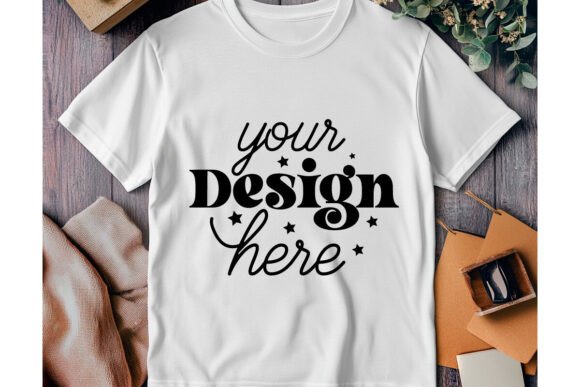 Gildan 64000 White Mockup 23 for Product Mockups and Graphics