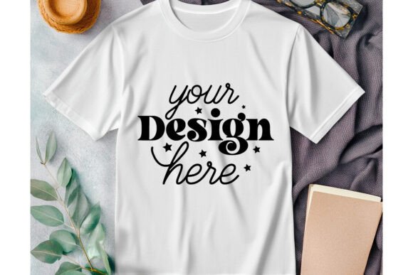 Gildan 64000 White Mockup 3 for Product Mockups and Graphics