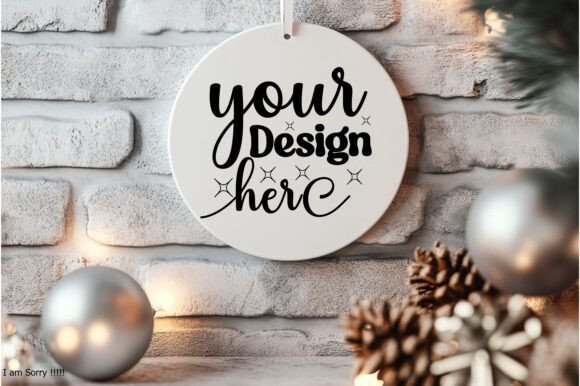 New Year Round Sign Mockup 59 for Product Mockups and Graphics
